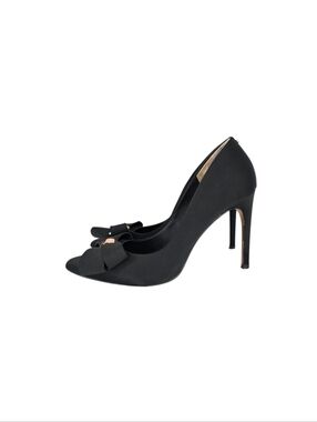 Ted Baker Skalett Black Satin Bow Pointed Toe Stiletto Pump Shoes Size‎ 39.5